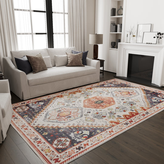 Anatolian Turkish Chenille Rug & Carpet | multicolored | Quick Dry, Machine Washable | Luxury Bathroom Decor
