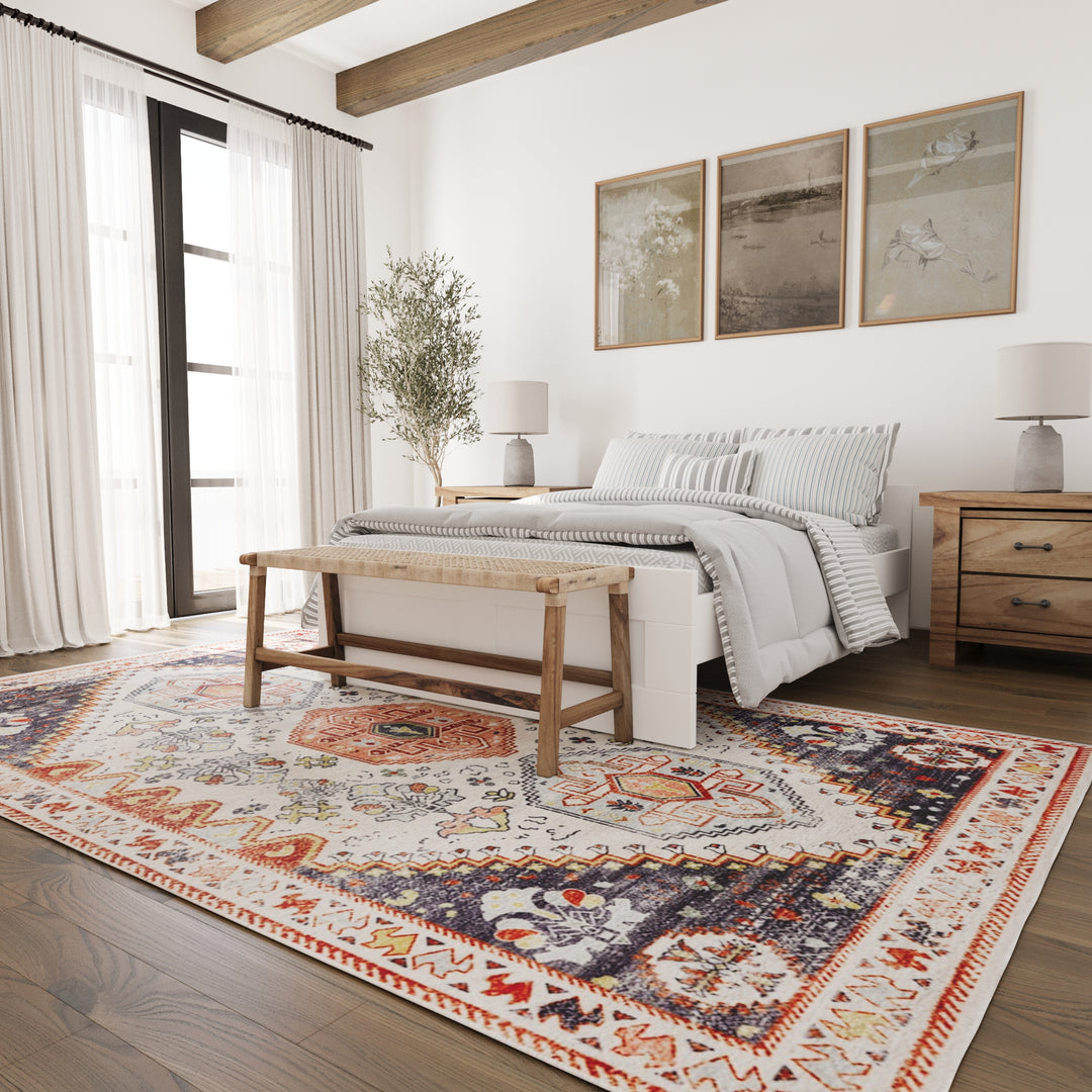 Anatolian Turkish Chenille Rug & Carpet | multicolored | Quick Dry, Machine Washable | Luxury Bathroom Decor