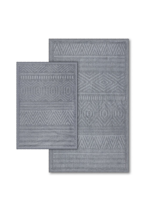 Amalfi Ultra Soft Turkish Cotton Bath Mat & Rug Set | 20"x32"+17"x23" | Quick Dry, Machine Washable | Luxury Bathroom Decor