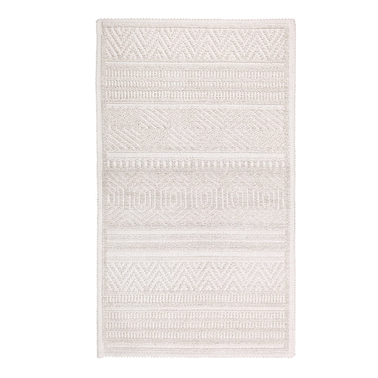 Bodrum Ultra Soft Turkish Cotton Bath Mat | 17"x23"| Ecru | Quick Dry, Machine Washable | Luxury Bathroom Decor