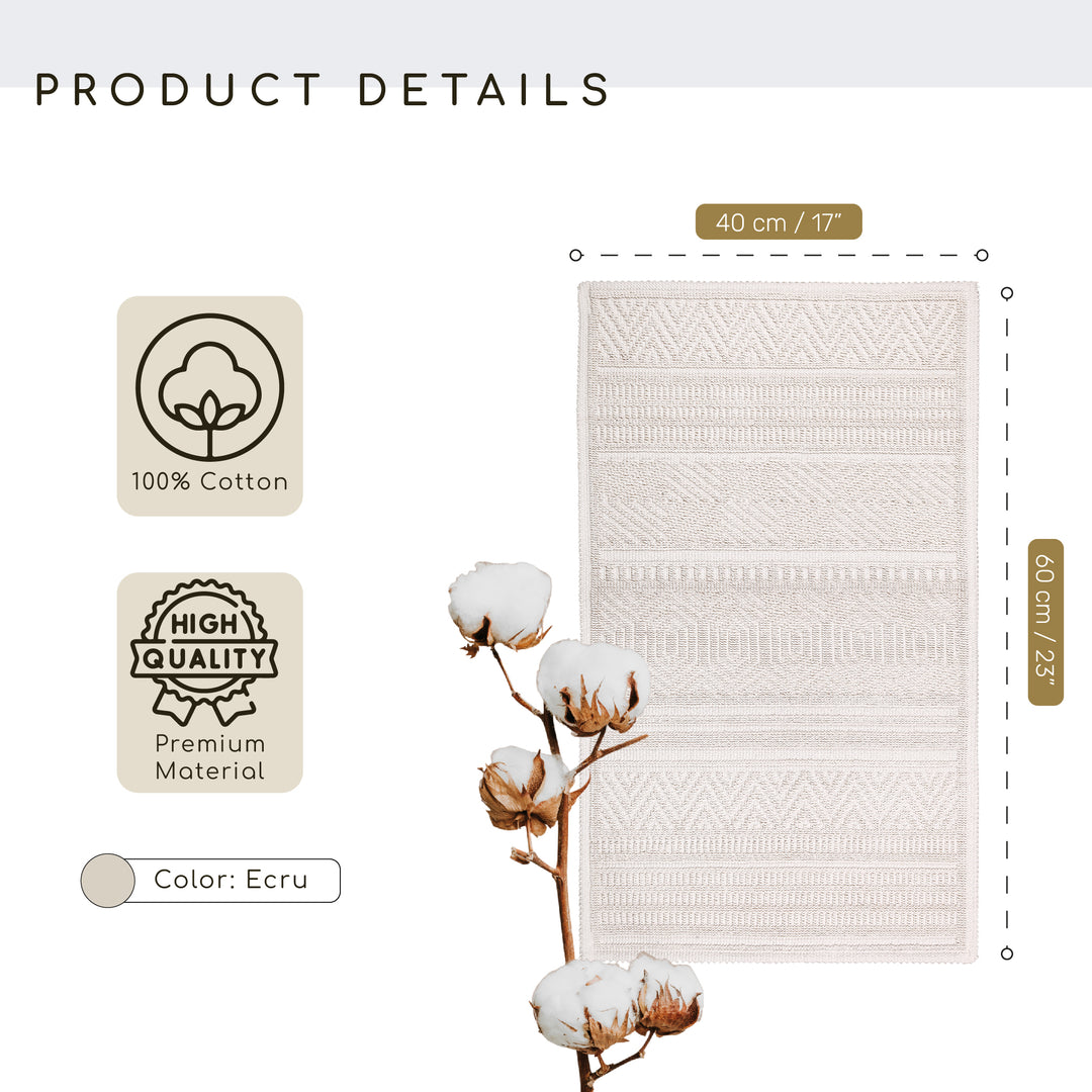 Marmaris Ultra Soft Turkish Cotton Bath Mat | 17"x23" | Quick Dry, Machine Washable | Luxury Bathroom Decor