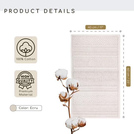 Marmaris Ultra Soft Turkish Cotton Bath Mat | 17"x23" | Quick Dry, Machine Washable | Luxury Bathroom Decor