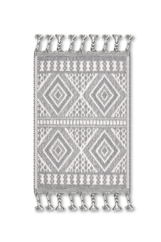 Ethnic Ultra Soft Turkish Cotton Bath Mat | 17"x23"| Quick Dry, Machine Washable | Luxury Bathroom Decor