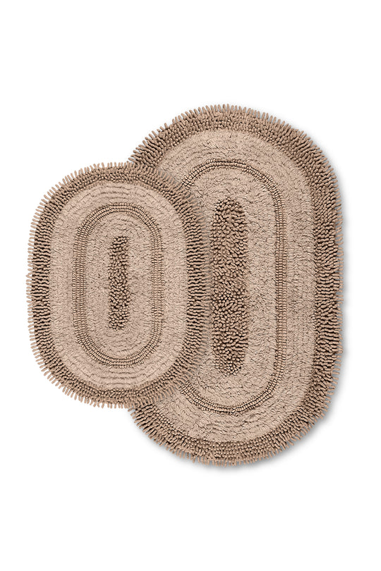 Macaroni Ultra Soft Turkish Cotton Bath Mat & Rug Set | 20"x32"+17"x23" | Quick Dry, Machine Washable | Luxury Bathroom Decor