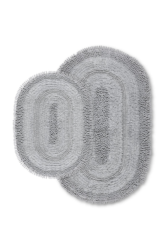 Macaroni Ultra Soft Turkish Cotton Bath Mat & Rug Set | 20"x32"+17"x23" | Quick Dry, Machine Washable | Luxury Bathroom Decor
