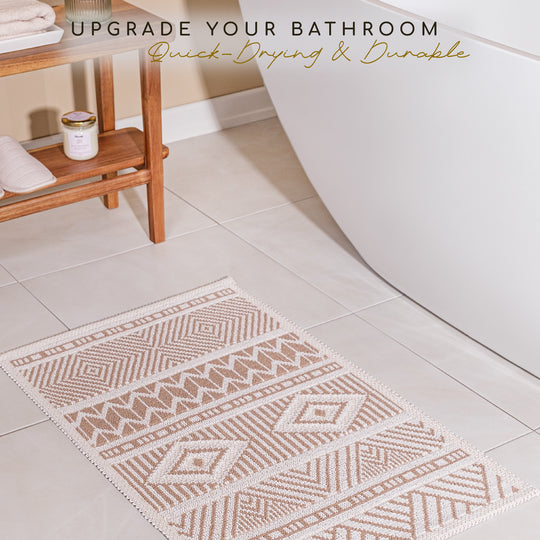Marmaris Ultra Soft Turkish Cotton Bath Mat | 17"x23" | Quick Dry, Machine Washable | Luxury Bathroom Decor