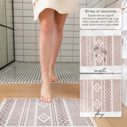 Marmaris Ultra Soft Turkish Cotton Bath Mat | 17"x23" | Quick Dry, Machine Washable | Luxury Bathroom Decor