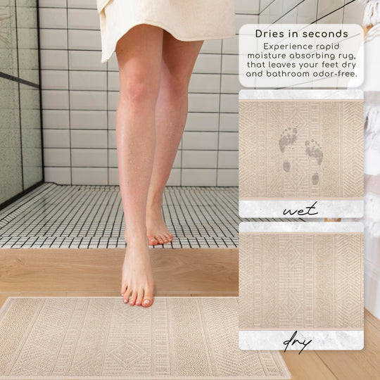 Marmaris Ultra Soft Turkish Cotton Bath Mat | 17"x23" | Quick Dry, Machine Washable | Luxury Bathroom Decor
