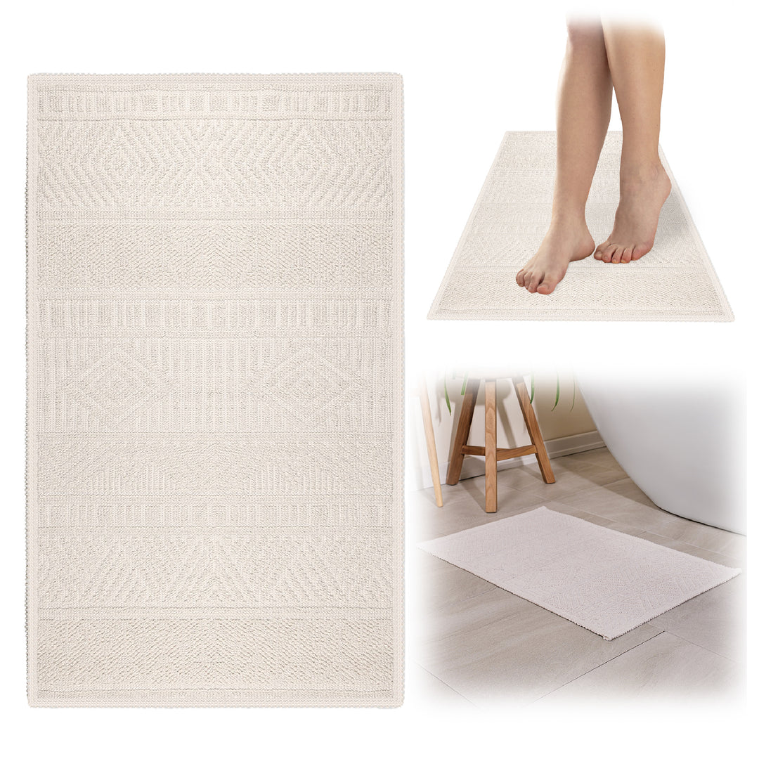 Marmaris Ultra Soft Turkish Cotton Bath Mat | 17"x23" | Quick Dry, Machine Washable | Luxury Bathroom Decor