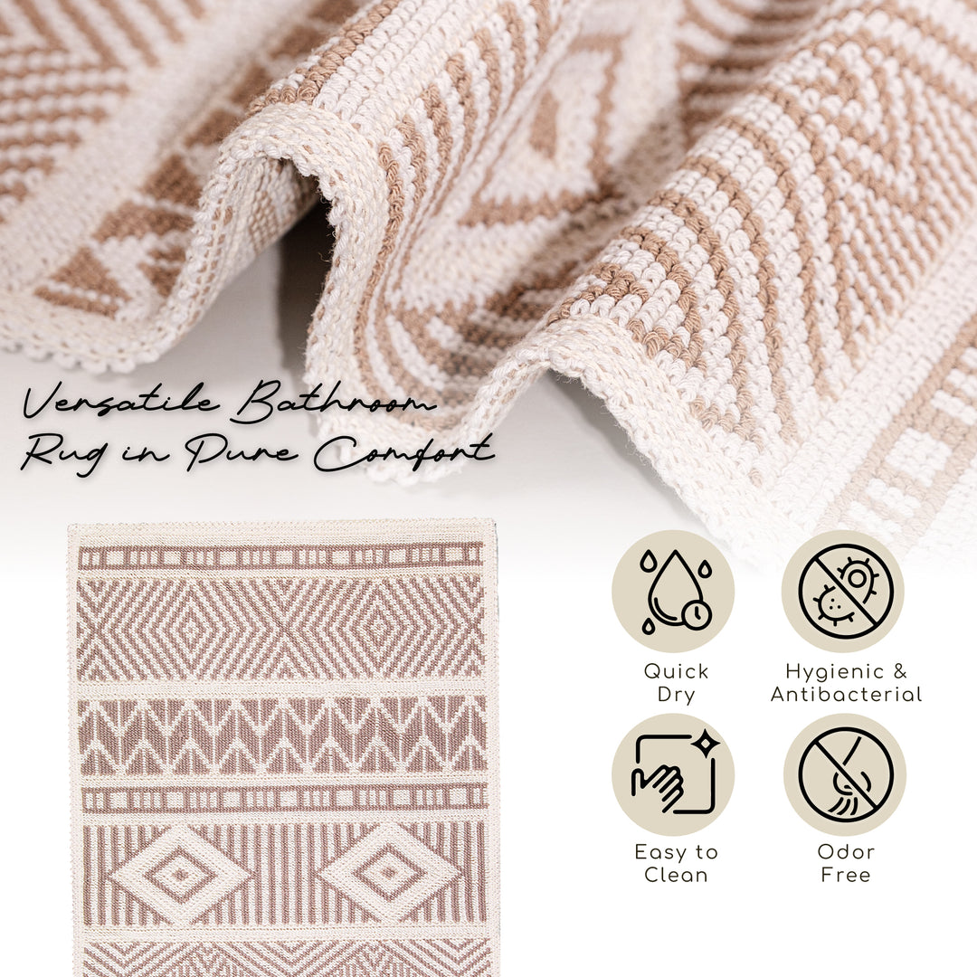 Marmaris Ultra Soft Turkish Cotton Bath Mat | 17"x23" | Quick Dry, Machine Washable | Luxury Bathroom Decor