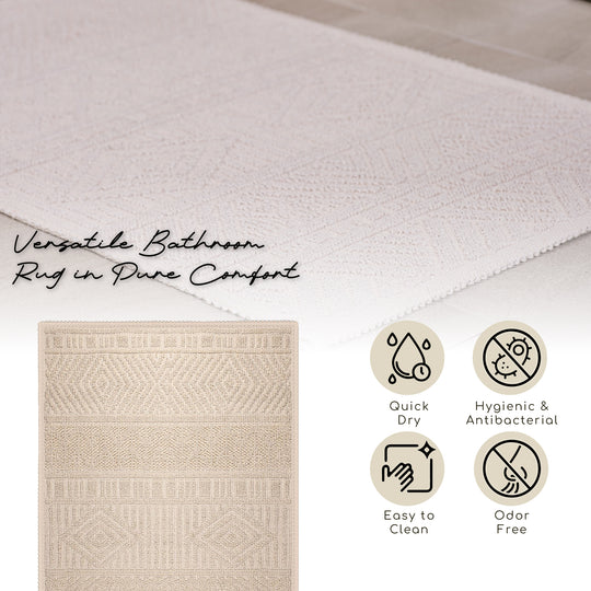 Marmaris Ultra Soft Turkish Cotton Bath Mat | 17"x23" | Quick Dry, Machine Washable | Luxury Bathroom Decor