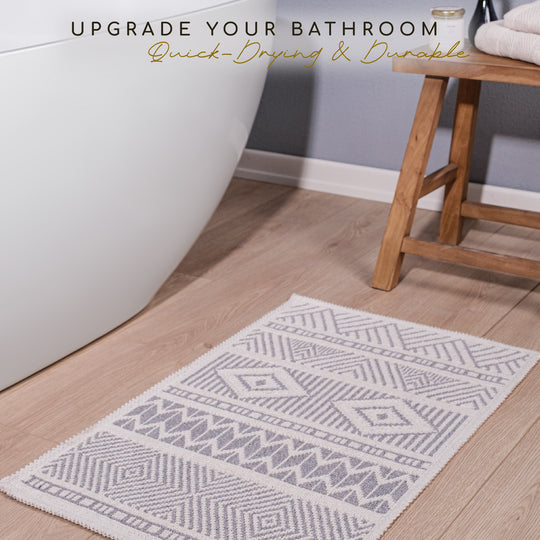 Marmaris Ultra Soft Turkish Cotton Bath Mat | 17"x23" | Quick Dry, Machine Washable | Luxury Bathroom Decor