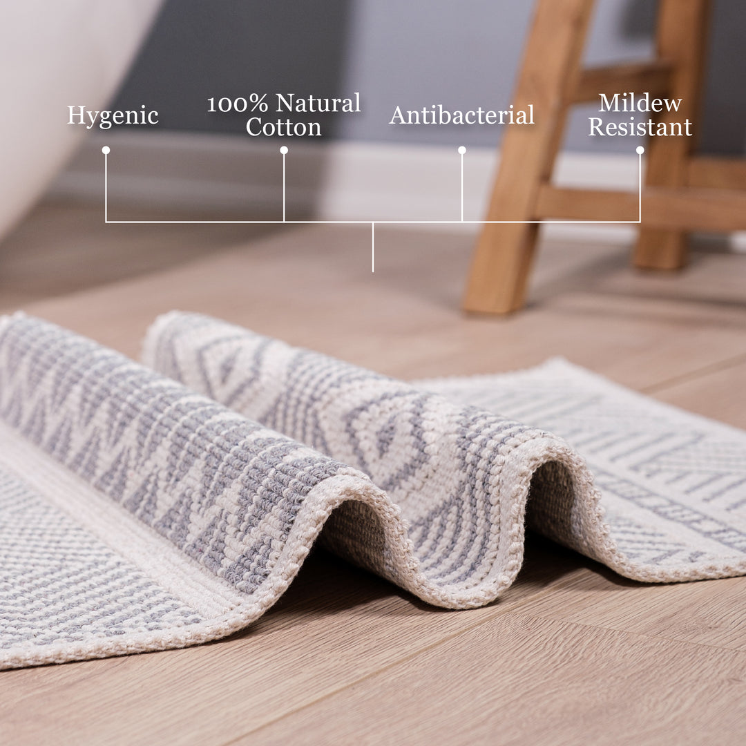 Marmaris Ultra Soft Turkish Cotton Bath Mat | 17"x23" | Quick Dry, Machine Washable | Luxury Bathroom Decor