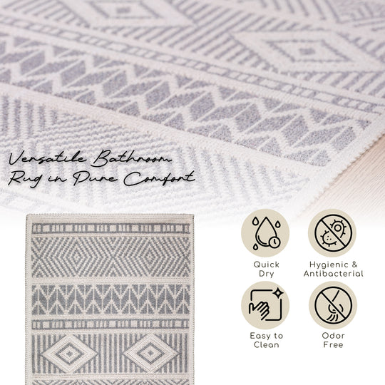 Marmaris Ultra Soft Turkish Cotton Bath Mat | 17"x23" | Quick Dry, Machine Washable | Luxury Bathroom Decor