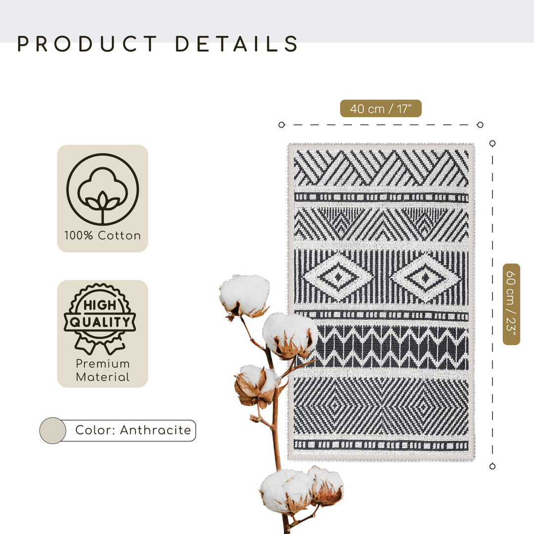 Marmaris Ultra Soft Turkish Cotton Bath Mat | 17"x23" | Quick Dry, Machine Washable | Luxury Bathroom Decor