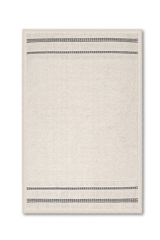 Porto Ultra Soft Turkish Cotton Bath Mat | 20"x32" | Ecru | Quick Dry, Machine Washable | Luxury Bathroom Decor