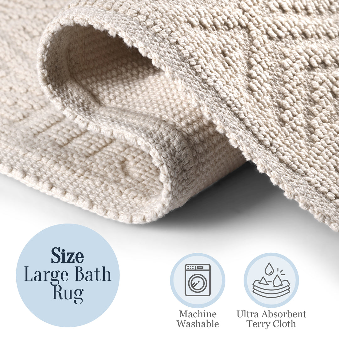 Amalfi Ultra Soft Turkish Cotton Bath Mat | 20"x32" | Quick Dry, Machine Washable | Luxury Bathroom Decor