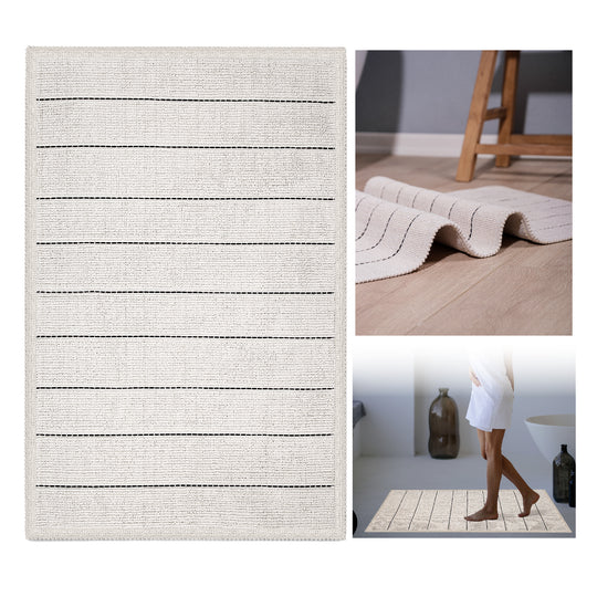Basic Ultra Soft Turkish Cotton Bath Mat | 20"x32" | Ecru | Quick Dry, Machine Washable | Luxury Bathroom Decor