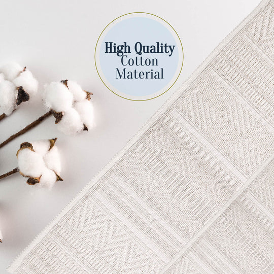 Bodrum Ultra Soft Turkish Cotton Bath Mat & Rug Set | 20"x32"+17"x23"  | Ecru | Quick Dry, Machine Washable | Luxury Bathroom Decor