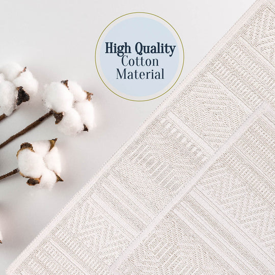 Bodrum Ultra Soft Turkish Cotton Bath Mat & Rug Set | 24" x 40" + 20" + 24" | Ecru | Quick Dry, Machine Washable | Luxury Bathroom Decor