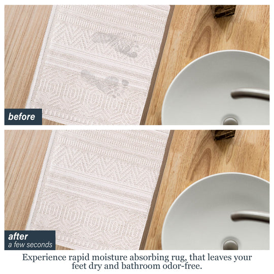 Bodrum Ultra Soft Turkish Cotton Bath Mat & Rug Set | 24" x 40" + 20" + 24" | Ecru | Quick Dry, Machine Washable | Luxury Bathroom Decor