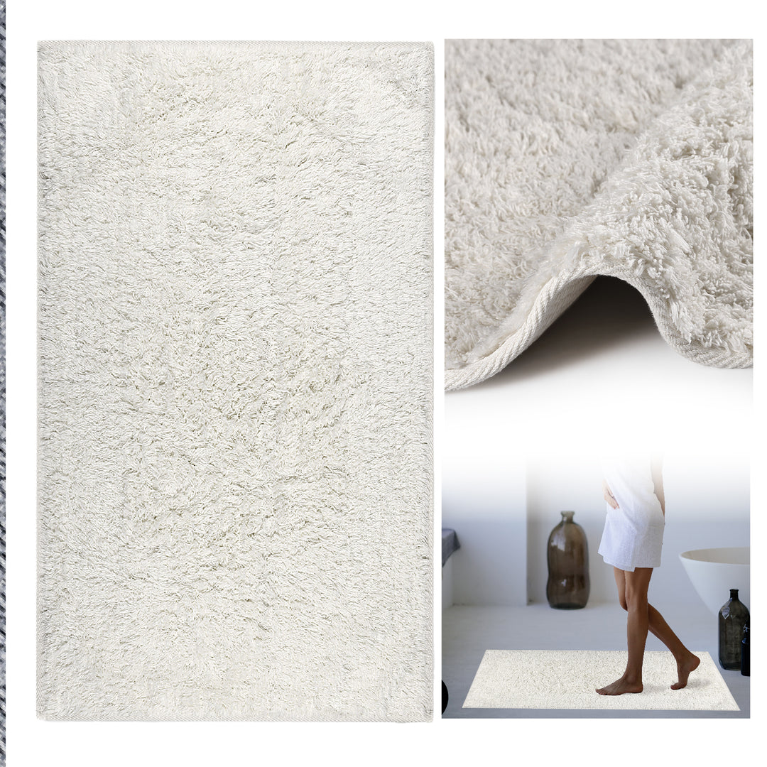 Canggu Tufted Ultra Soft Turkish Cotton Bath Mat | 20"x32"| Quick Dry, Machine Washable | Luxury Bathroom Decor