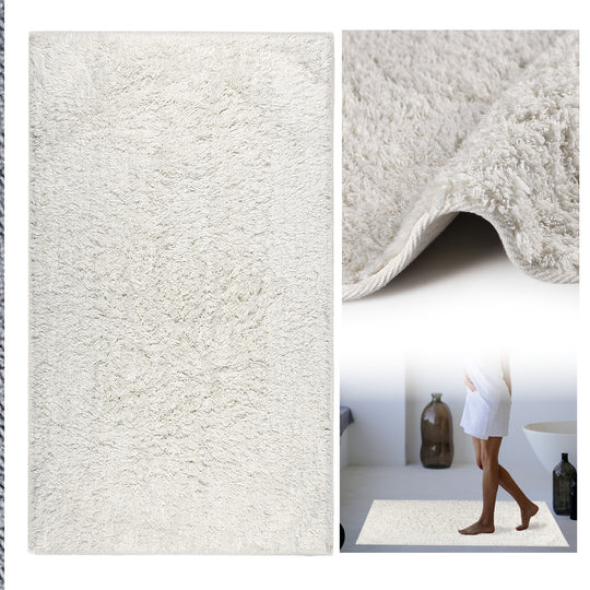 Canggu Tufted Ultra Soft Turkish Cotton Bath Mat | 20"x32"| Quick Dry, Machine Washable | Luxury Bathroom Decor