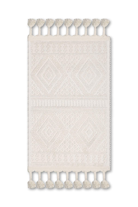 Ethnic Ultra Soft Turkish Cotton Bath Mat | 17"x23"| Quick Dry, Machine Washable | Luxury Bathroom Decor