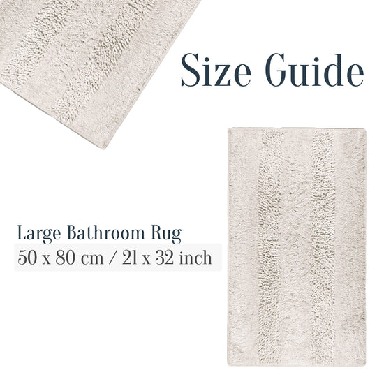 Groove Tufted Ultra Soft Turkish Cotton Bath Mat | 20"x32"| Quick Dry, Machine Washable | Luxury Bathroom Decor