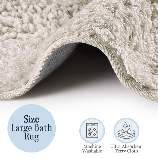 Groove Tufted Ultra Soft Turkish Cotton Bath Mat | 20"x32"| Quick Dry, Machine Washable | Luxury Bathroom Decor
