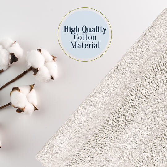Groove Tufted Ultra Soft Turkish Cotton Bath Mat | 20"x32"| Quick Dry, Machine Washable | Luxury Bathroom Decor