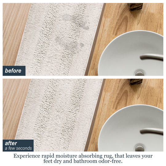 Groove Tufted Ultra Soft Turkish Cotton Bath Mat | 20"x32"| Quick Dry, Machine Washable | Luxury Bathroom Decor