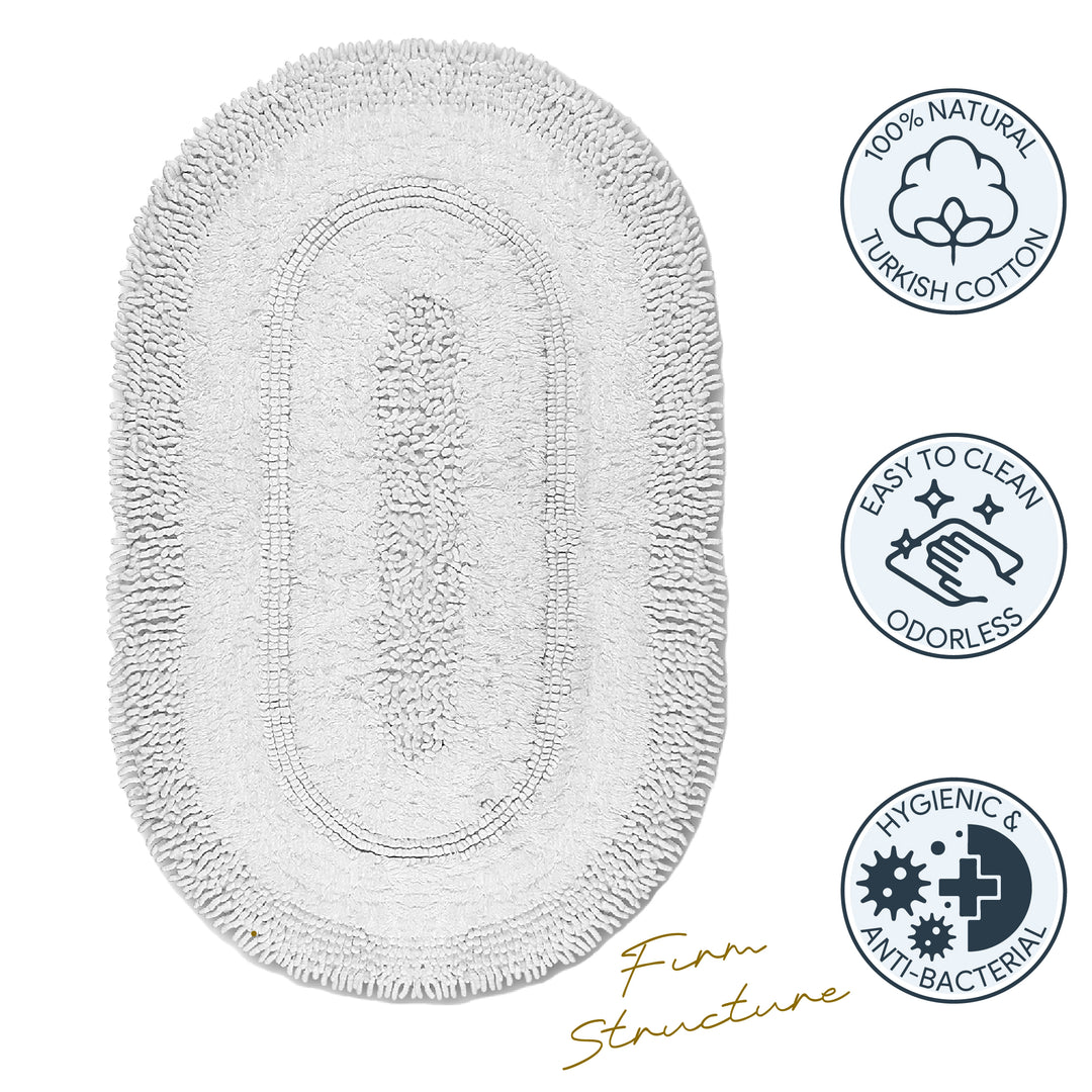 Macaroni Ultra Soft Turkish Cotton Bath Mat | 20"x32"| Quick Dry, Machine Washable | Luxury Bathroom Decor