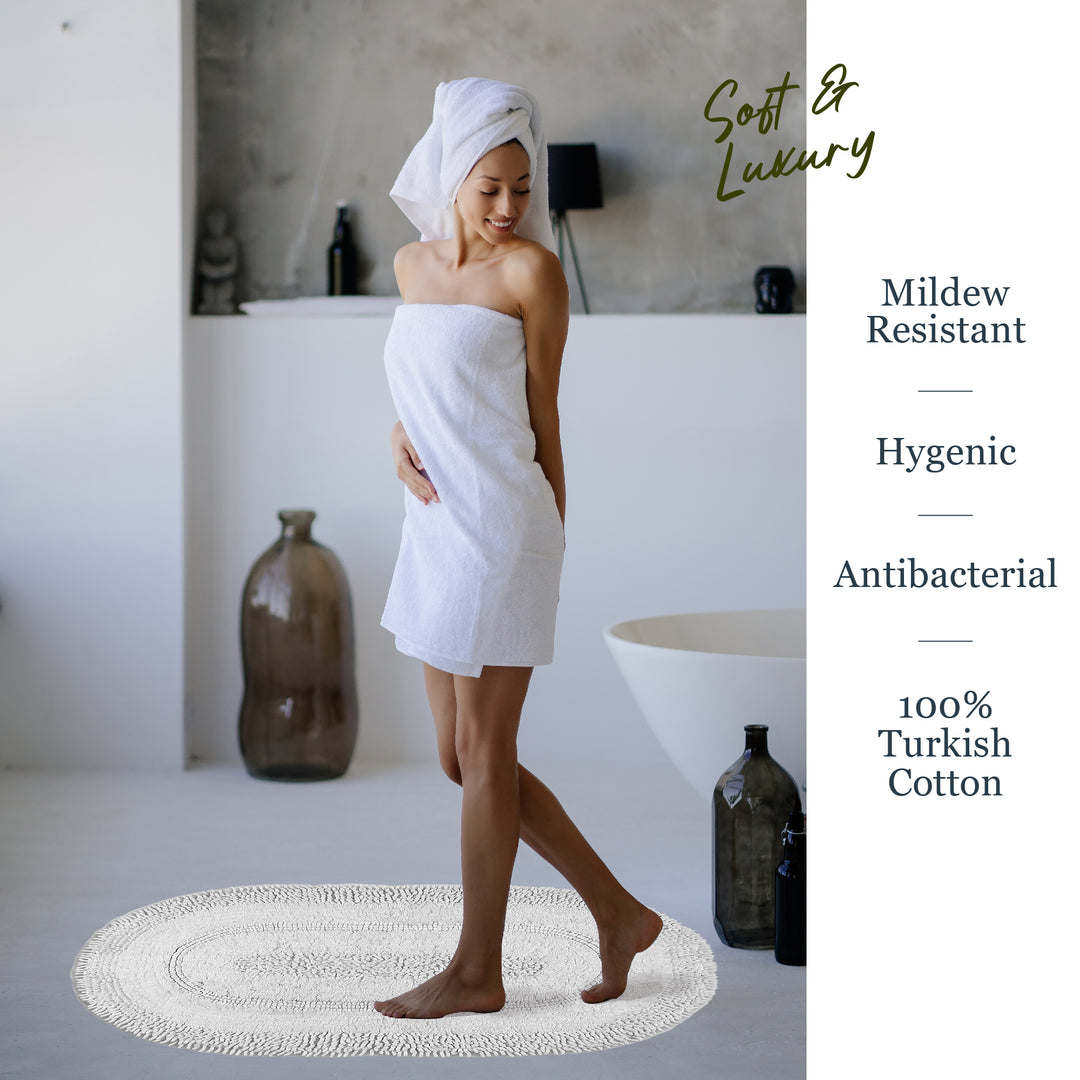 Macaroni Ultra Soft Turkish Cotton Bath Mat | 20"x32"| Quick Dry, Machine Washable | Luxury Bathroom Decor