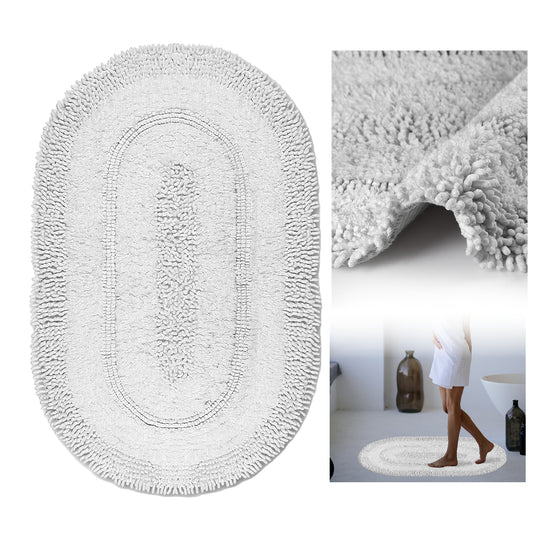 Macaroni Ultra Soft Turkish Cotton Bath Mat | 20"x32"| Quick Dry, Machine Washable | Luxury Bathroom Decor