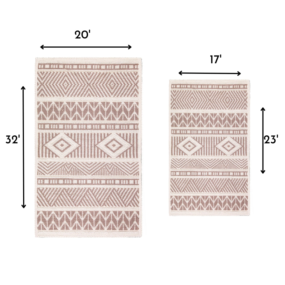 Marmaris Ultra Soft Turkish Cotton Bath Mat & Rug Set | 20"x32"+17"x23" | Quick Dry, Machine Washable | Luxury Bathroom Decor