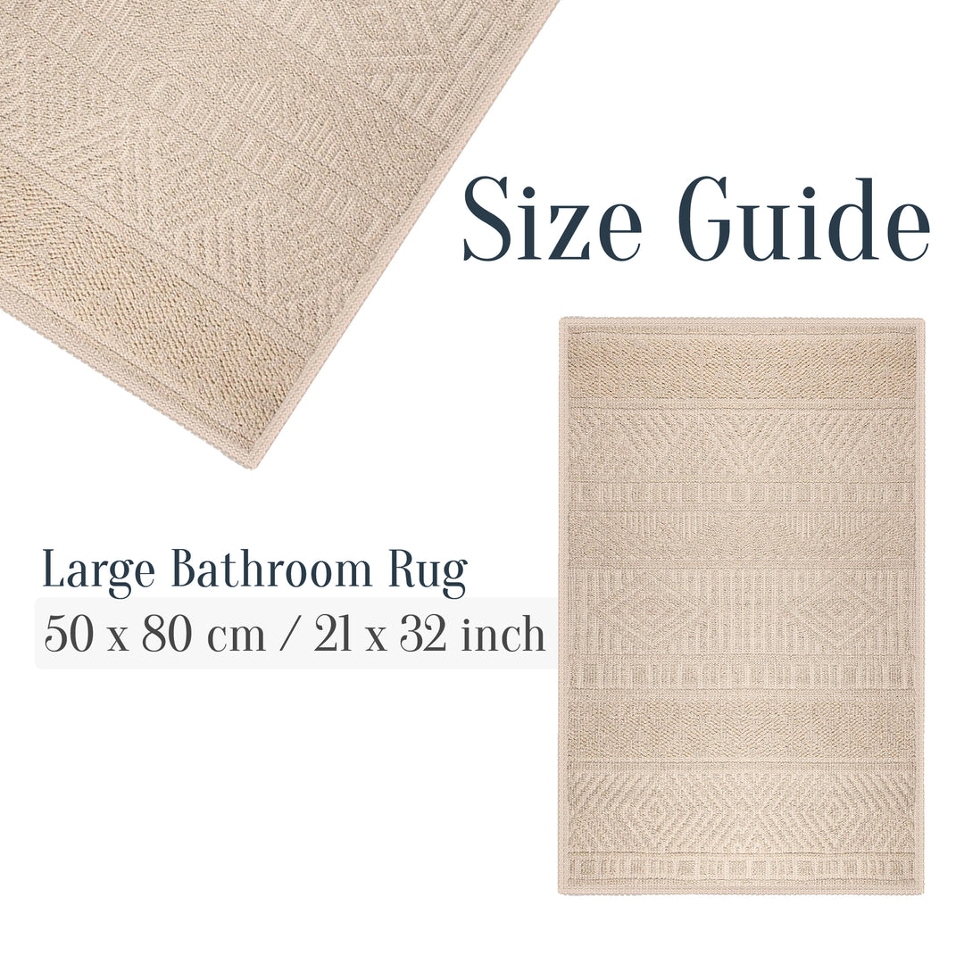 Marmaris Ultra Soft Turkish Cotton Bath Mat | 20"x32"| Quick Dry, Machine Washable | Luxury Bathroom Decor
