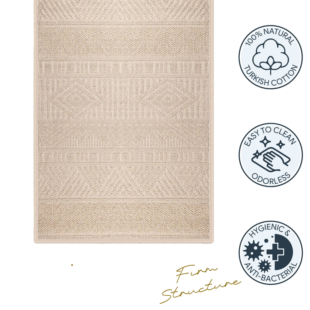 Marmaris Ultra Soft Turkish Cotton Bath Mat & Rug Set | 20"x32"+17"x23" | Quick Dry, Machine Washable | Luxury Bathroom Decor