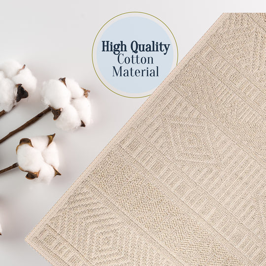 Marmaris Ultra Soft Turkish Cotton Bath Mat & Rug Set | 20"x32"+17"x23" | Quick Dry, Machine Washable | Luxury Bathroom Decor