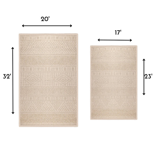 Marmaris Ultra Soft Turkish Cotton Bath Mat & Rug Set | 20"x32"+17"x23" | Quick Dry, Machine Washable | Luxury Bathroom Decor