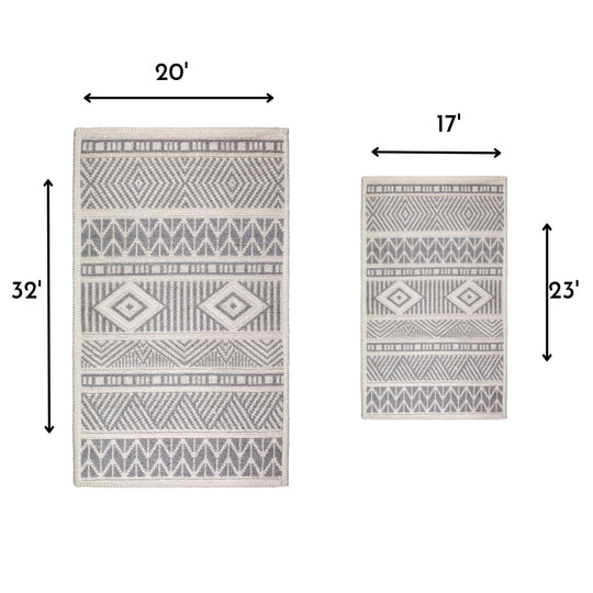 Marmaris Ultra Soft Turkish Cotton Bath Mat & Rug Set | 20"x32"+17"x23" | Quick Dry, Machine Washable | Luxury Bathroom Decor