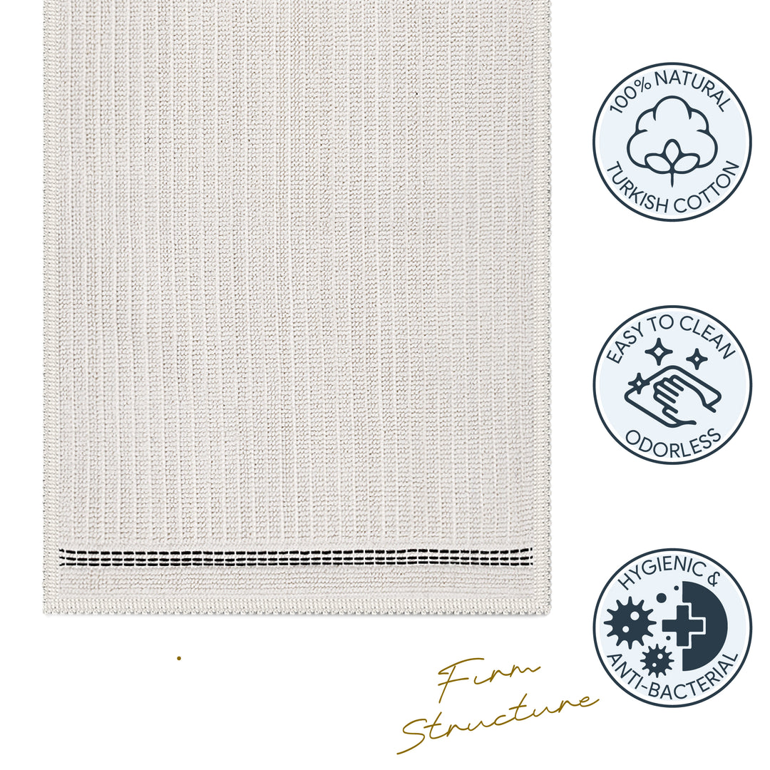 Nice Ultra Soft Turkish Cotton Bath Mat | 20"x32" | Ecru | Quick Dry, Machine Washable | Luxury Bathroom Decor