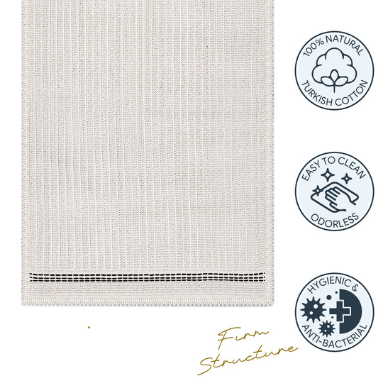 Nice Ultra Soft Turkish Cotton Bath Mat | 20"x32" | Ecru | Quick Dry, Machine Washable | Luxury Bathroom Decor