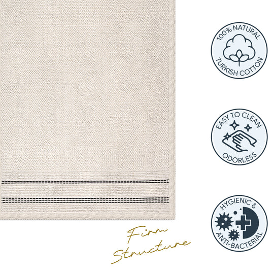 Porto Ultra Soft Turkish Cotton Bath Mat | 20"x32" | Ecru | Quick Dry, Machine Washable | Luxury Bathroom Decor
