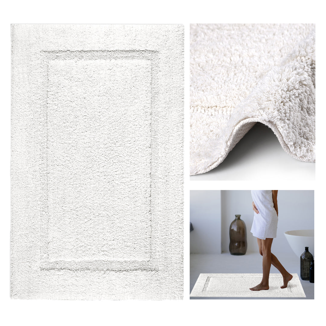 Santorini Ultra Soft Turkish Cotton Bath Mat | 20"x32"| Quick Dry, Machine Washable | Luxury Bathroom Decor