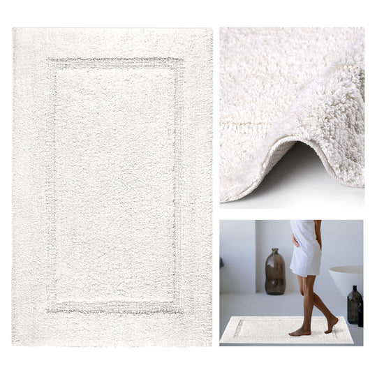 Santorini Ultra Soft Turkish Cotton Bath Mat | 20"x32"| Quick Dry, Machine Washable | Luxury Bathroom Decor