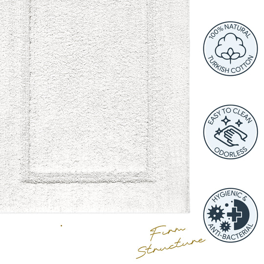 Santorini Ultra Soft Turkish Cotton Bath Mat | 20"x32"| Quick Dry, Machine Washable | Luxury Bathroom Decor