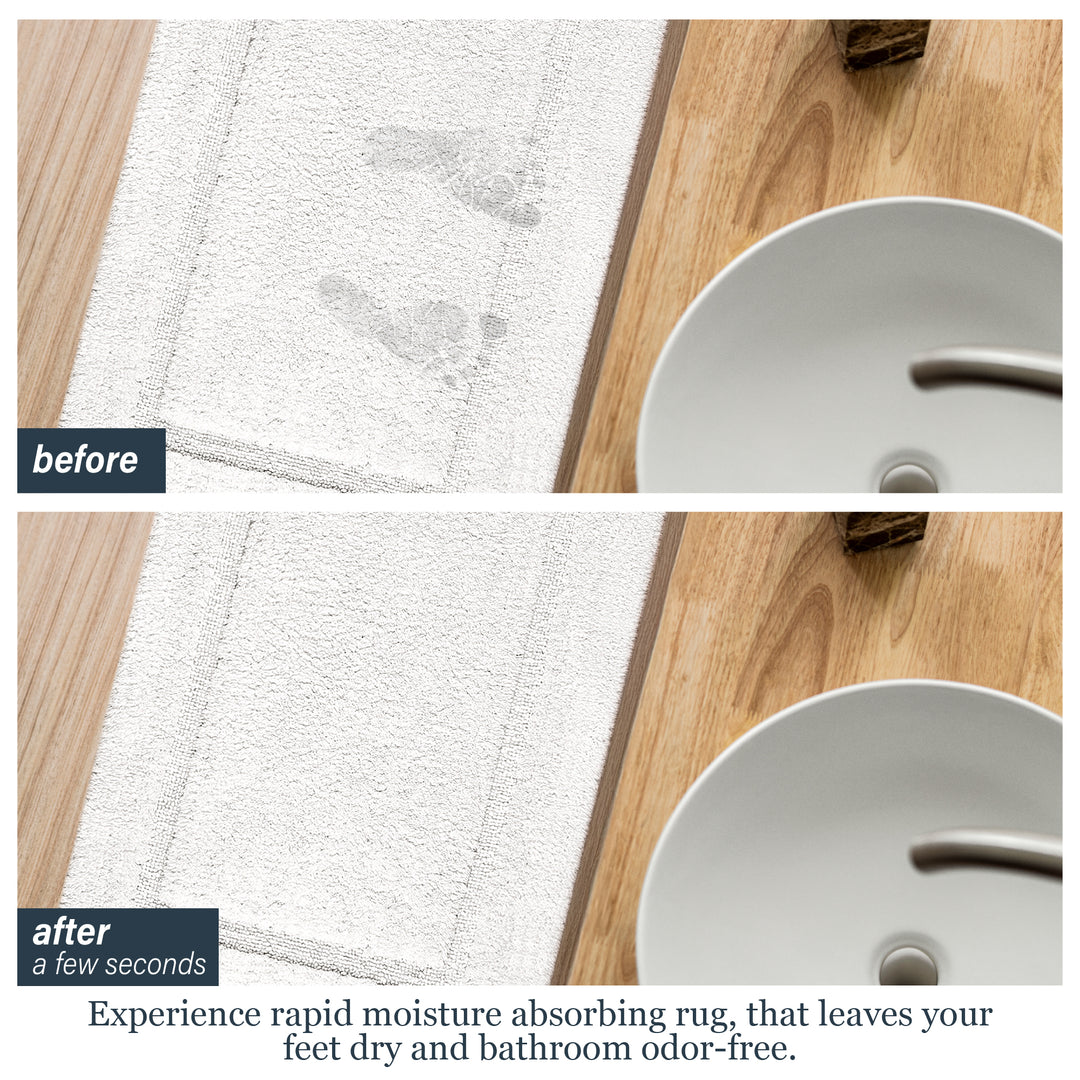 Santorini Ultra Soft Turkish Cotton Bath Mat | 20"x32"| Quick Dry, Machine Washable | Luxury Bathroom Decor